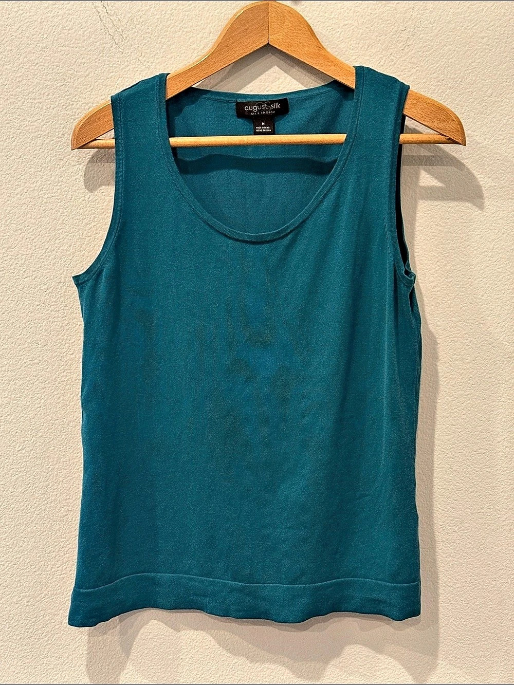 August Silk Teal Tank Top Size Medium Like
